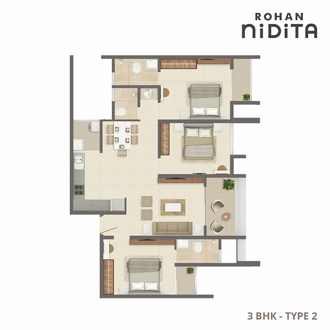 Rohan Harita | Luxury 2, 3 & 4 BHK Homes in Tathawade Pune